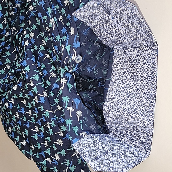 JOHNSTON & MURPHY PALM TREE PRINT MEN'S LONG SLEEVE SHIRT - Picture 8 of 13